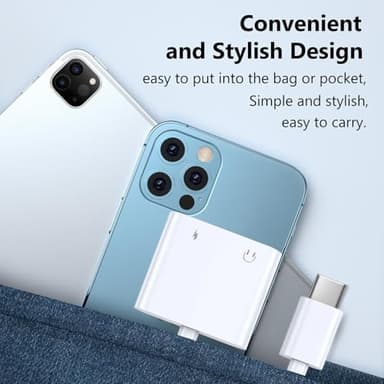 Seulliya USB C to 3.5mm Headphone Jack and Charger Adapter, 2-in-1 Audio & Fast Charging Splitter for Apple iPhone 17/16/15/Pro/Pro Max, iPad, Samsung, Pixel, and More 2Pack - Image 6