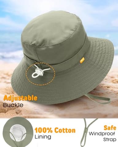 FURTALK Baby Sun Hat Smile Face Toddler Boys Girls Bucket Hat 0-5 Years Kids UPF 50+ Sun Protection Summer Hats - Image 2