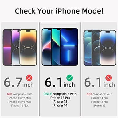 ruwa Privacy Screen Protector for iPhone 13/13 Pro/14/16e [2-Pack][6.1 Inch] Display Tempered Glass Film with Easy Installation Frame, Ultra HD, 9H Hardness, Scratch Resistant, Case Friendly - Image 2