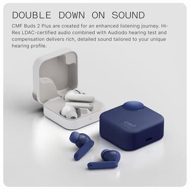 CMF Buds 2 Plus 2025 New Wireless Earbuds Adaptive Noise Cancelling, Hi-Res Audio Bluetooth Headphones, 12mm Drivers for Deep Bass, 50dB ANC 61.5H Playtime, Sport Ear Buds with 6 Mics, Light Grey - Image 3