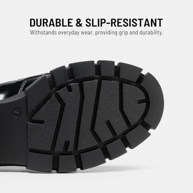 DREAM PAIRS Loafers for Women Platform Chunky Loafers Slip On Casual Shoes,Size 8.5,Black-Pat,SDLS2321W - Image 5