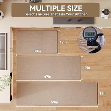 YDKGL Kitchen mats for Floor, Water and Oil Absorbent Runner Rugs for Kitchen, Kitchen Mat in Front of Sink,Non-Slip and Washable Kitchen Rugs,Braided Quick Dry Kitchen Standing Mat 17x47 Brown - Image 2