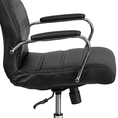 Flash Furniture Whitney High-Back Swivel LeatherSoft Desk Chair with Padded Seat and Armrests, Adjustable Height Padded Office Chair, Black/Chrome - Image 8
