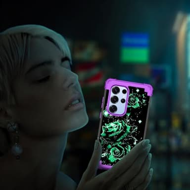 Miqala for Galaxy S25 Ultra 5G Case,Glow in The Dark Three Layer Heavy Duty Shockproof Full Protection Hard Plastic Bumper+Soft Silicone Protective Case for Samsung Galaxy S25 Ultra 6.9 inch,Deep - Image 7
