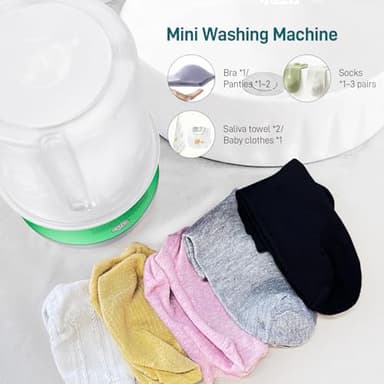 Underwear Washing Machine | 1L Portable Mini Washer Deep Cleaning of Underwear, Baby Small Clothes, Socks | Lightweight and Compact for Apartment, Dorm, Hotel, Travel, USB-C Rechargeable (Green) - Image 4