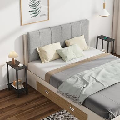 TUTOTAK Small Side Table, Narrow End Table, Set of 2, Skinny Sofa Table, Slim Nightstand, Couch Table, Living Room, Bed Room, Black TB01BK0622 - Image 7