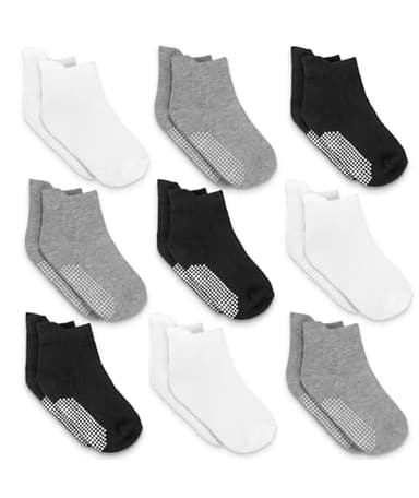 Infinno Baby Non Slip Ankle Socks 9 Pairs - Baby Socks with Grips for Infants Toddlers Kids, Boys and Girls 6-24 Months, 1T-7T - Image 1