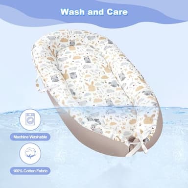 Baby Lounger, Portable Baby Lounger for Newborn 0–24 Months, Infant Nest for Travel, Floor Time, and Crib Use, Baby Essentials for Home (Hoot) - Image 7