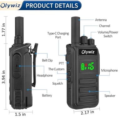 Walkie Talkies for Adults - Long Range Rechargeable Two-Way Radios with VOX Hands Free, Dust Resistant Waterproof Suitable for Qutdoor Work and Activities (4 Pack) - Image 5