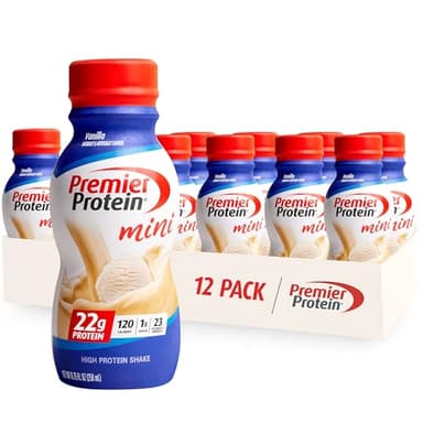 Premier Protein Shake MINIs, Vanilla, 22g Protein, 120 Calories, 1g Sugar, 8.75fl oz, Pack of 12 - Image 1