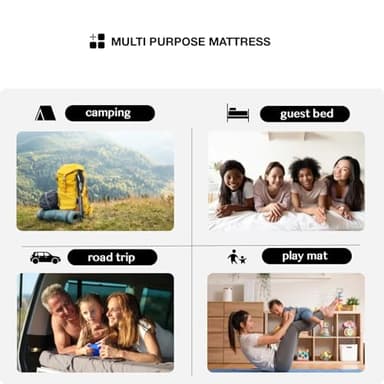 INFINICE Japanese Floor Mattress Futon Mattress, Foldable Roll Up Mattress with Portable Storage Bag, Tatami Mat Sleeping Pad Suitable for Camping, Guest Room, Gray, Queen - Image 8