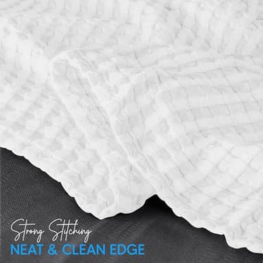 Utopia Bedding White 100% Cotton Waffle Blanket 300 GSM [King - 90x108 Inch] Soft Lightweight Breathable Bed Blanket for All Season - Image 3