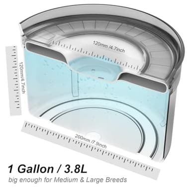 Techphardo 1Gallon No Spill Dog Water Bowl-3.8L Large Capacity, BPA-Free, Anti-Splash & Anti-Digging Design with Non-Slip Base, for Messy Drinkers - Image 2