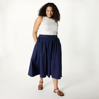 The Drop Women’s Arlo Full Maxi Cotton Skirt, Maritime Navy, S - Image 7