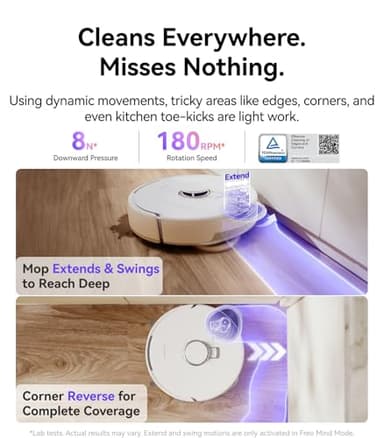 NARWAL Freo Z10 Robot Vacuum and Mop Combo, Tangle Free Robot Mop, 15,000Pa Suction, Adapts to Hard-to-Reach Areas, Self-Emptying, Mop Washing & Drying, Obstacle Avoidance, for Pet Hair & Hard Floor - Image 3