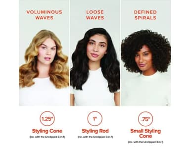 Paul Mitchell Pro Tools Express Ion Unclipped 3-in-1 Ceramic Interchangeable Curling Wand, 3 Barrels for Multiple Hairstyles - Image 4