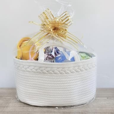 ABenkle Baby Diaper Caddy, Nursery Storage Bin and Car Organizer for Diapers and Baby Wipes, Cotton Rope Diaper Basket Caddy, Changing Table Diaper Storage Caddy - Image 4