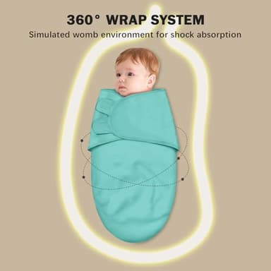 Cute Castle 3-Pack Baby Swaddle Sleep Sacks - Newborn Swaddle Sack - Ergonomic Baby Swaddles Blanket Warp for Boys and Girls - Baby Essentials (0-3 Months - Green) - Image 5