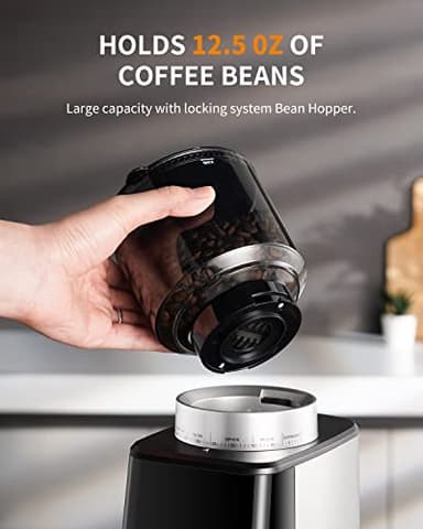 SHARDOR Conical Burr Espresso Coffee Grinder Electric with Precision Timer 2.0, Touchscreen Adjustable Burr Mill with 51 Precise Settings for Home Use, Anti-static, Stainless Steel - Image 8