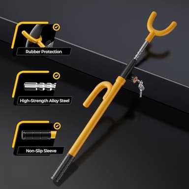 SURDOCA Upgraded Car Steering Wheel Lock Anti-Theft Device, Steering Wheel Locks for Car SUV Van, Easy Installation, Rubber Protection, Extendable Universal Security Device - Image 5