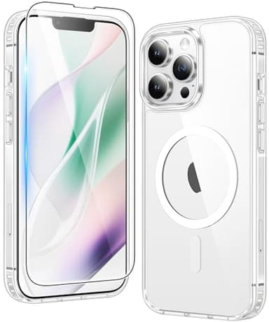 FNTCASE for iPhone 13 Pro Case: Magnetic Anti-Yellowing Slim Clear Phone Case | Military Grade Protective & Shockproof Drop Protection Thin Transparent Cover (A-Clear) - Image 1