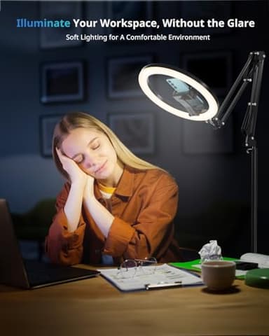 UBeesize 12" Ring Light Tripod for iPhone with Overhead Phone Mount Holder, Ring Lights with Stand and Camera Mounts for Photography/Live Streaming/TikTok/YouTube Content Creation - Image 5