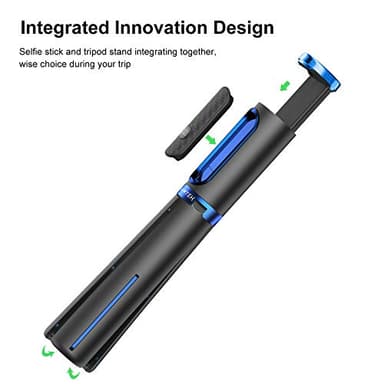 ATUMTEK Selfie Stick Tripod, 3-in-1 Extendable Aluminum Phone Tripod with Detachable Bluetooth Remote, Compatible with iPhone 17/16/15/14/13/12/11/11 Pro/XS Max/XR and Samsung Smartphones, Blue - Image 2