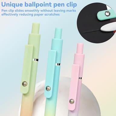 ACEES Gel Pens, 5Pcs 0.7mm Fine Point Black Ink Pens With Smooth Wirting,Office Desk Accessories,Quick Dry Pens For Journaling,Ballpoint for School Supplies, Gift for Women Men Student(Gradient) - Image 5