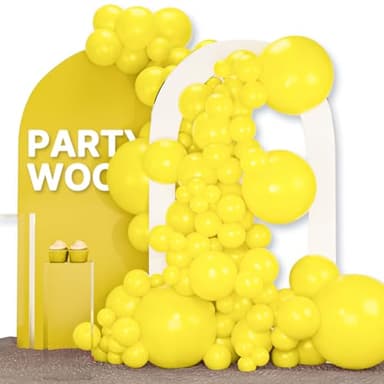 PartyWoo Yellow Balloons 120 pcs Different Sizes of 18 12 10 5 Inch Matte Light Yellow Latex Balloon Arch Kit Garland for Easter Bee Baby Shower Sunflower Birthday Graduation Decorations Yellow-Y55 - Image 1