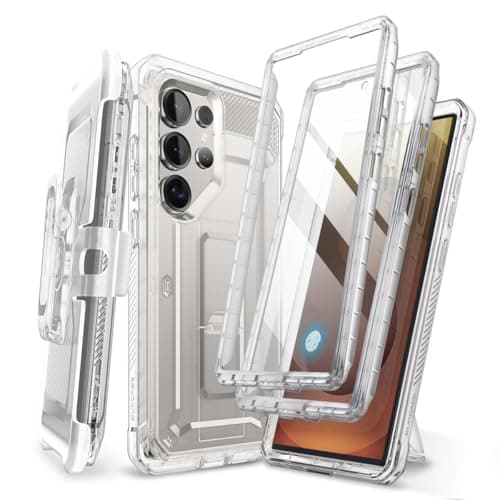 SUPCASE for Samsung Galaxy S25 Ultra Case with Stand (Unicorn Beetle Pro), [2 Front Frames] [Built-in Screen Protector & Belt-Clip] Military-Grade Protection Phone Case for S25 Ultra 6.9 Inch, Clear - Image 1