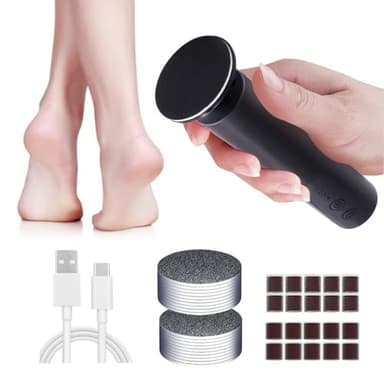 Cordless Electric Callus Remover for Feet with Nail File Sander 2 in 1 Rechargeable Foot File Grinder for Dead Skin Crack Dry Calluses with Sandpaper Disk 6 Speed Adjustable - Image 1