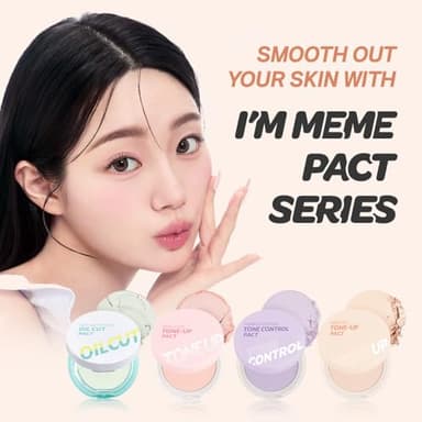 I'M MEME Compact - Oil Cut Pact | Sebum Absorbing, Korean Pressed Setting Powder for Blurring Effect, Makeup Powder Foundation, Translucent Compact, Finishing Powder, Oil Control Face Powder, 0.35 Oz - Image 7