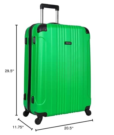 Kenneth Cole REACTION Out of Bounds Lightweight Hardshell 4-Wheel Spinner Luggage, Kelly Green, 28-Inch Checked - Image 7