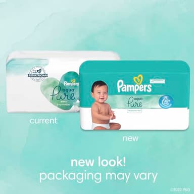 Pampers Baby Wipes Aqua Pure, 99% water-based wipes, Hypoallergenic and Unscented Baby Wipes, 672 Wipes Total (12 Flip-Top Packs) - Image 10