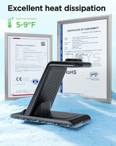 Wireless Charging Station for Samsung Wireless Charger Galaxy Watch 8/7/6/5/4/3 Active 2/1 Stand Galaxy S25 Ultra/S25/S24/S23/S22/S21/Note20/10 Z Fold Flip 7 Galaxy Buds3/2 Pro/Live Multiple Devices - Image 7