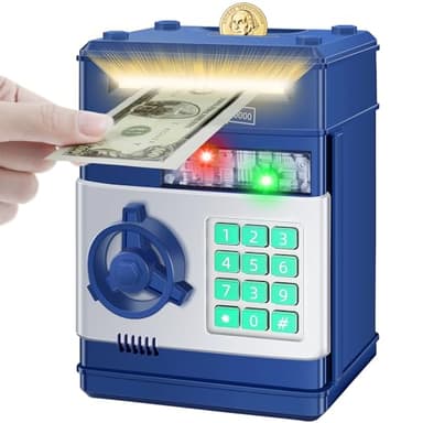 Saidrip Piggy Bank for Kids, Money Bank Toys for Ages 6 7 8 10 11 12 13, Electronic Cash Coin Money Saving Box， Birthday for 8 9 10 Year Old Boys Girls - Image 1