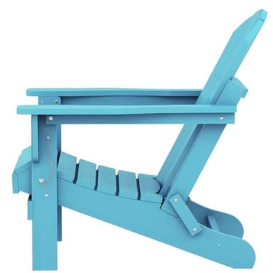 SERWALL Foldable Adirondack Chair Set of 4 for Patio Garden Outdoors- Aruba Blue - Image 7