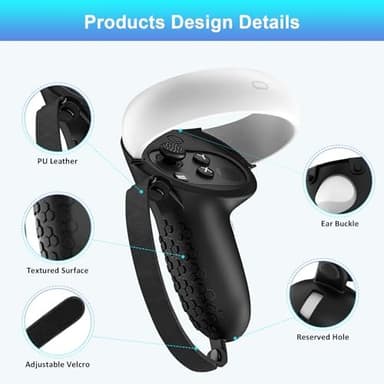 Compatible with Quest 2 Accessories, for Quest 2 Head Strap, for Quest 2 case,VR Face Cover, VR Shell Cover, Controller Grips Cover, Protective Joystick Cover,VR Lens Cover Protector for Quest 2 - Image 7