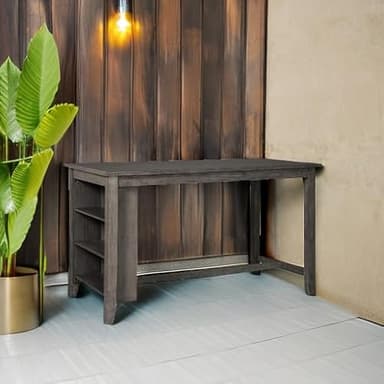 Signature Design by Ashley Caitbrook Rustic Counter Height Dining Table with Storage, Dark Gray - Image 5