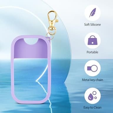 COCGVEL Silicone Case Compatible with Touchland Hand Sanitizer Spray, Protective Case with Keychain for Power Mist and Glow Mist 1 fl oz, Hand Sanitizer Spray Accessory (Purple, 1 Pack) - Image 4
