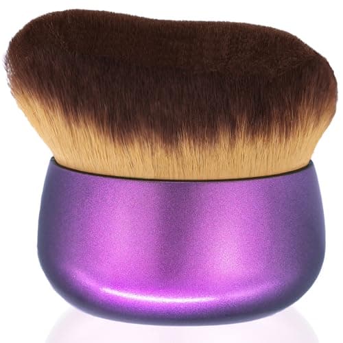Extra Large Body Makeup Brush For Self Tanner, Leg Makeup &Bronzer Blend,75 mm Wide-headed Kabuki Brush Provides More Even &Pretty Application, Sunscreen Face& Back Makeup Brush, Wet&Dry Use- Purple - Image 1