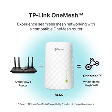 TP-Link WiFi Extender with Ethernet Port, Dual Band 5GHz/2.4GHz, Up to 44% More Bandwidth Than Single Band, Covers Up to 1200 Sq.ft and 30 Devices, Signal Booster Amplifier Supports OneMesh(RE220) - Image 7