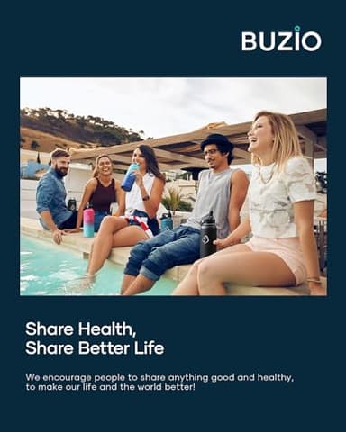 BUZIO 40oz Insulated Water Bottle, Triple Wall Vacuum Stainless Steel Water Flask with 2 lids, Lead-Free BPA-Free Straw Lid Sports Canteen Jug, Cold 48H & Hot 24H- Black - Image 9