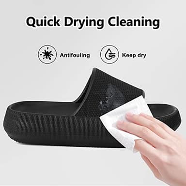 KOUECI Kids Cloud Slides Boys Girls Shower Slippers Slip on Slide Sandals Non-slip Summer Beach Pool Shoes(Black,6 Big Kids) - Image 5