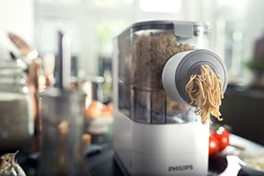 Philips Kitchen Appliances Compact Pasta and Noodle Maker, Viva Collection, Comes with 3 Default Classic Pasta Shaping Discs, Fully Automatic, Recipe Book, Small, White (HR2370/05) - Image 15