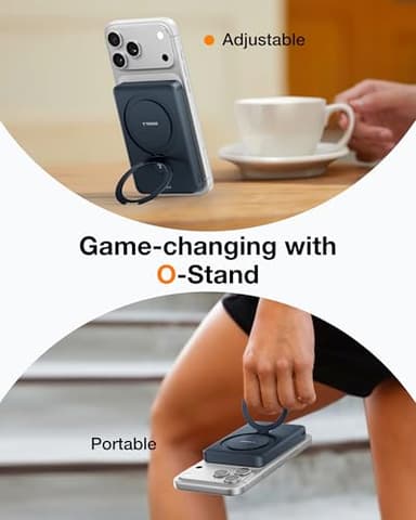 TORRAS EasyGo 10000mAh Magnetic Portable Charger Power Bank for iPhone, Fast Charging Travel Essential Wireless Battery Pack Compatible with Magsafe, iPhone Air, Pro, Pro Max,17,16,15,14,13,12, Black - Image 6