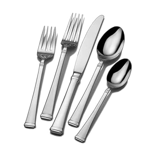 Mikasa Harmony 65-Piece Flatware Set for 12, 18/10 Stainless Steel Silverware with Forks, Knives, Spoons, and Serving Utensils, Elegant Design - Image 1