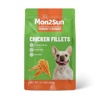 MON2SUN Chicken Jerky Dog Treats Made with Chicken Breast, High Protein & Grain Free, Training Treats for Small to Large Dogs (14.11 Ounce -Pack of 1) - Image 5