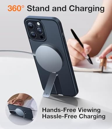 TORRAS 360 Rotatable Stand & Magnetic Shockproof for iPhone 14 Pro Max Case with Full Camera Protection, Fit for MagSafe, 16FT Military Grade Shockproof Slim Phone Case for iPhone 14 Pro Max, Black - Image 3