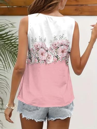 Womens Tank Tops Summer Sleeveless Square Neck O Ring Shoulder Basic Cami Top Loose Casual Dressy T Shirts - Image 4